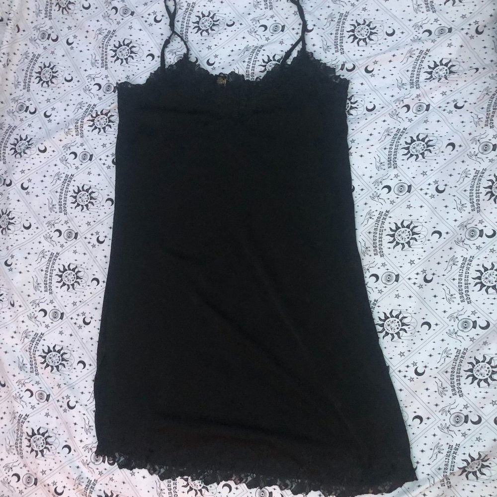 forever21 large black slip dress